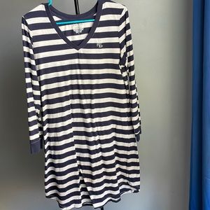 Ralph Lauren polo dress navy blue and white stripes size large